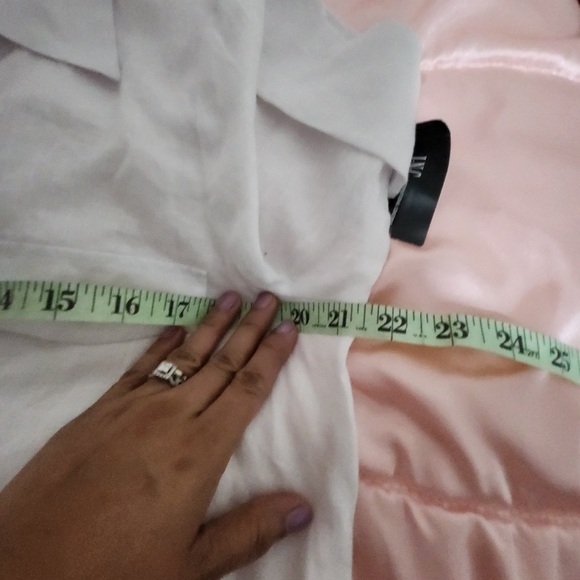 INC 100% linen white knotted button front top roll cuff sleeve  boho cot… - Picture 8 of 12